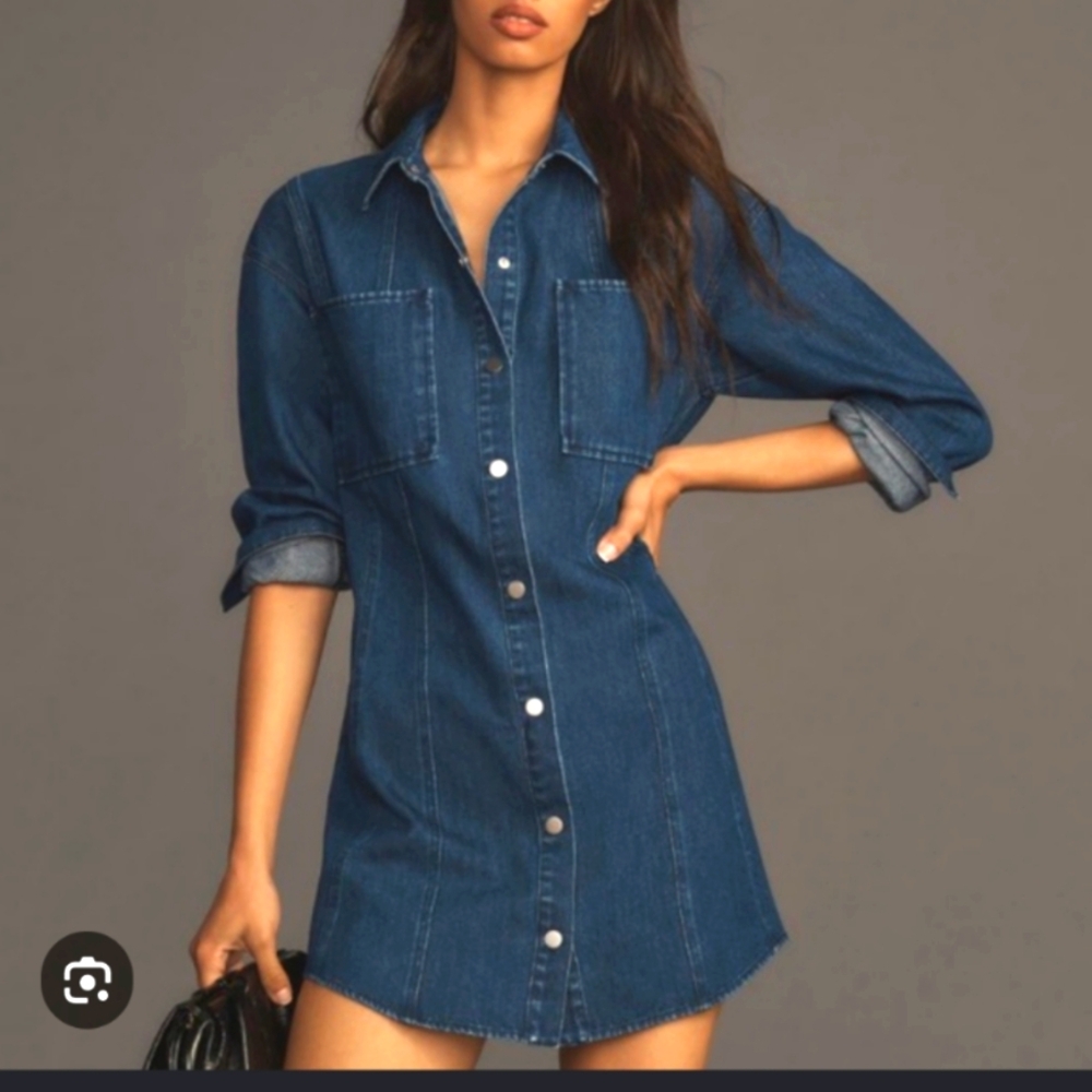 Mare Mare Denim Shirt Dress Anthropologie - Picture 3 of 8